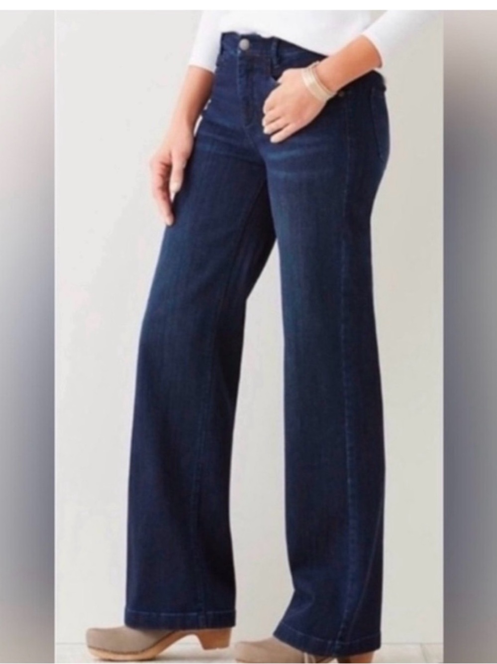 Women's Wide Leg Dark Blue Jeans